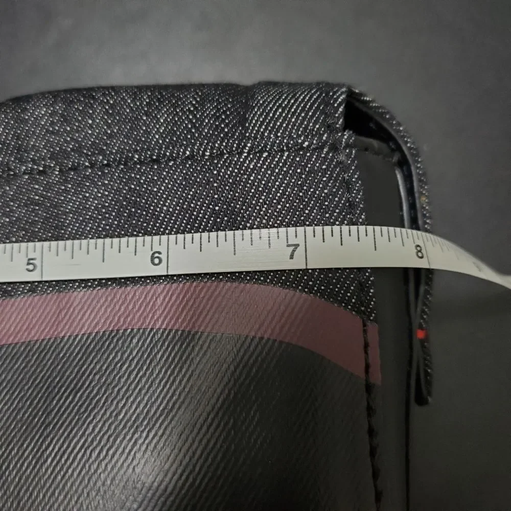 Ellen DeGeneres black denim puppy dog bag